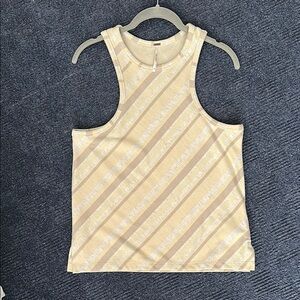 Free People Striped Cream Sleeveless Top